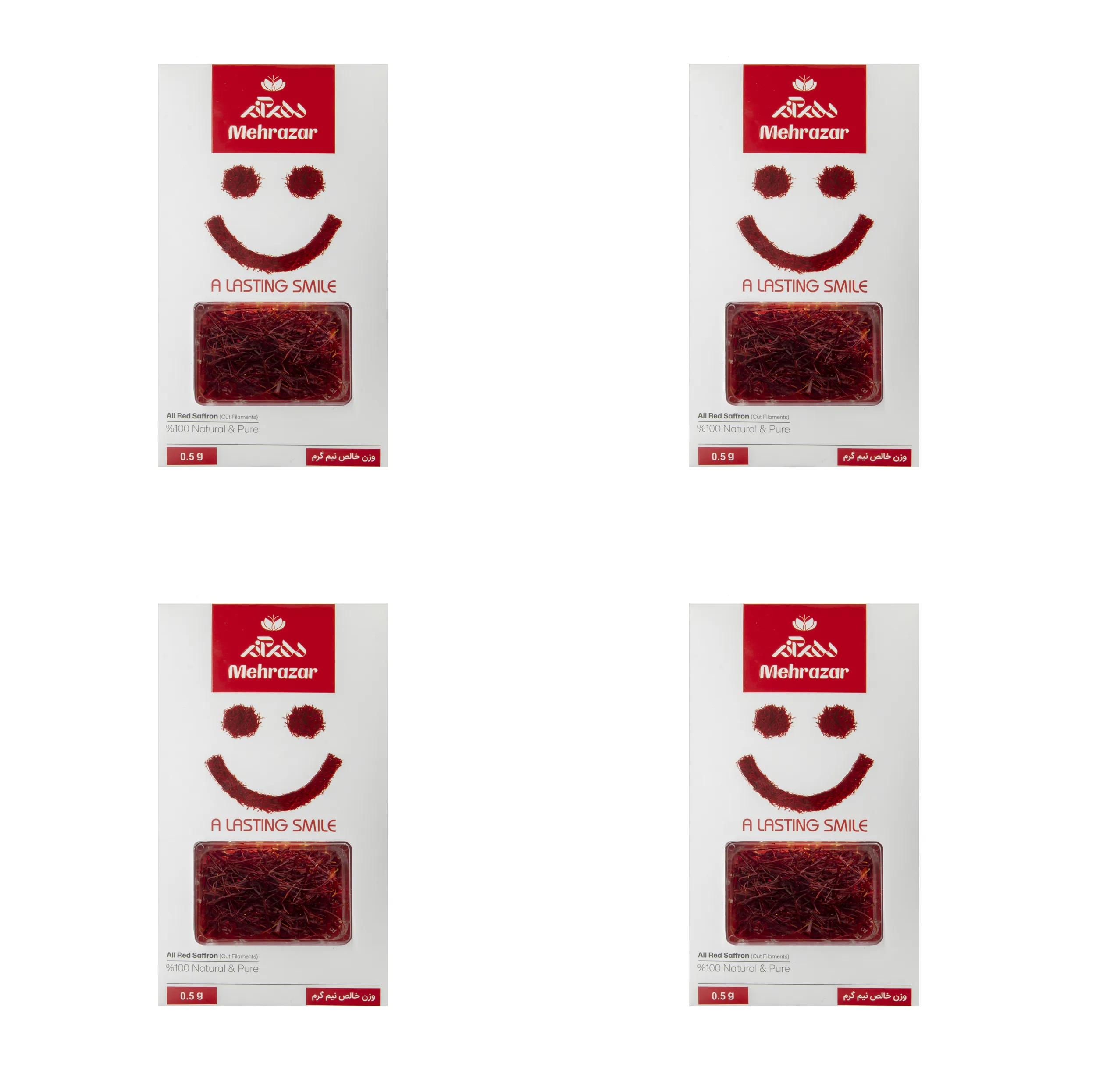 زعفران سوپر نگین صادراتی مهرآذر - 0.5 گرم بسته 4 عددی