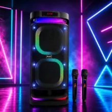 اسپیکر بلوتوثی قابل حمل برودو مدل KARAOKE BOX Dual 8inch