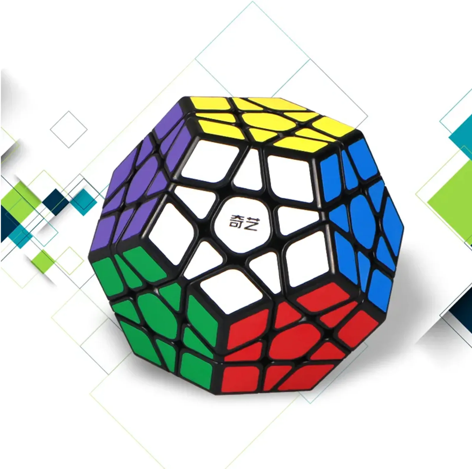 مکعب روبیک چی ای مدل مگامینکس کای وای کایهنگ دبلیو 3×3 QY Megaminx QiHeng Black W