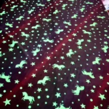 پتو مسافرتی 1 نفره مدل ژله ای شب نما طرح یونیکورن 11 سایز 200x150 سانتی‌متر