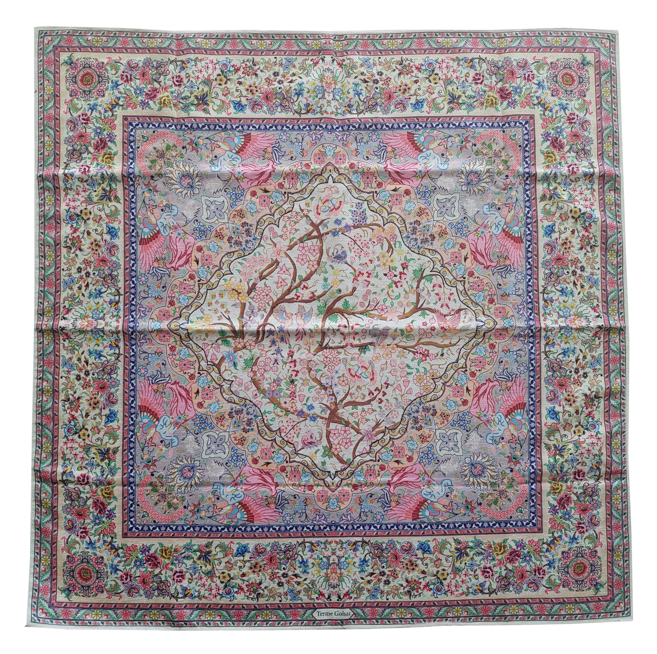 رومیزی مخمل طرح ترمه کد 150