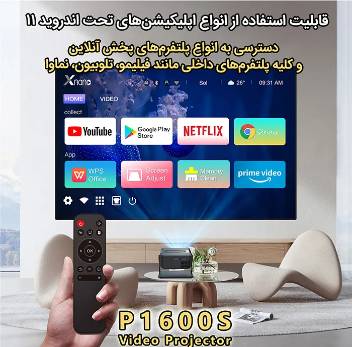 ویدئو پروژکتور مدل P1600S با وضوح تصویر 4096x2160|4K