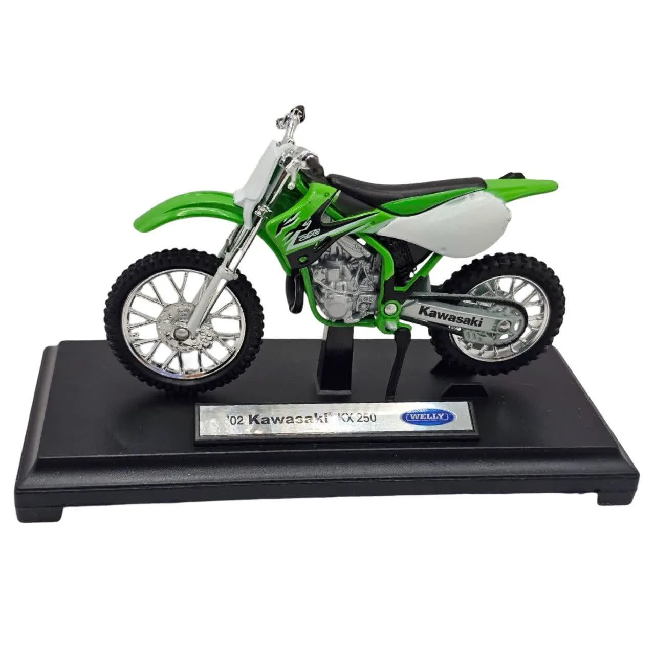 ماکت موتور بازی ناب سل مدل کاوازاکی ولی فلزی اسپرت کد KAWASAKI KX250 NAAB001 با قابلیت جک، چرخ و فرمان متحرک