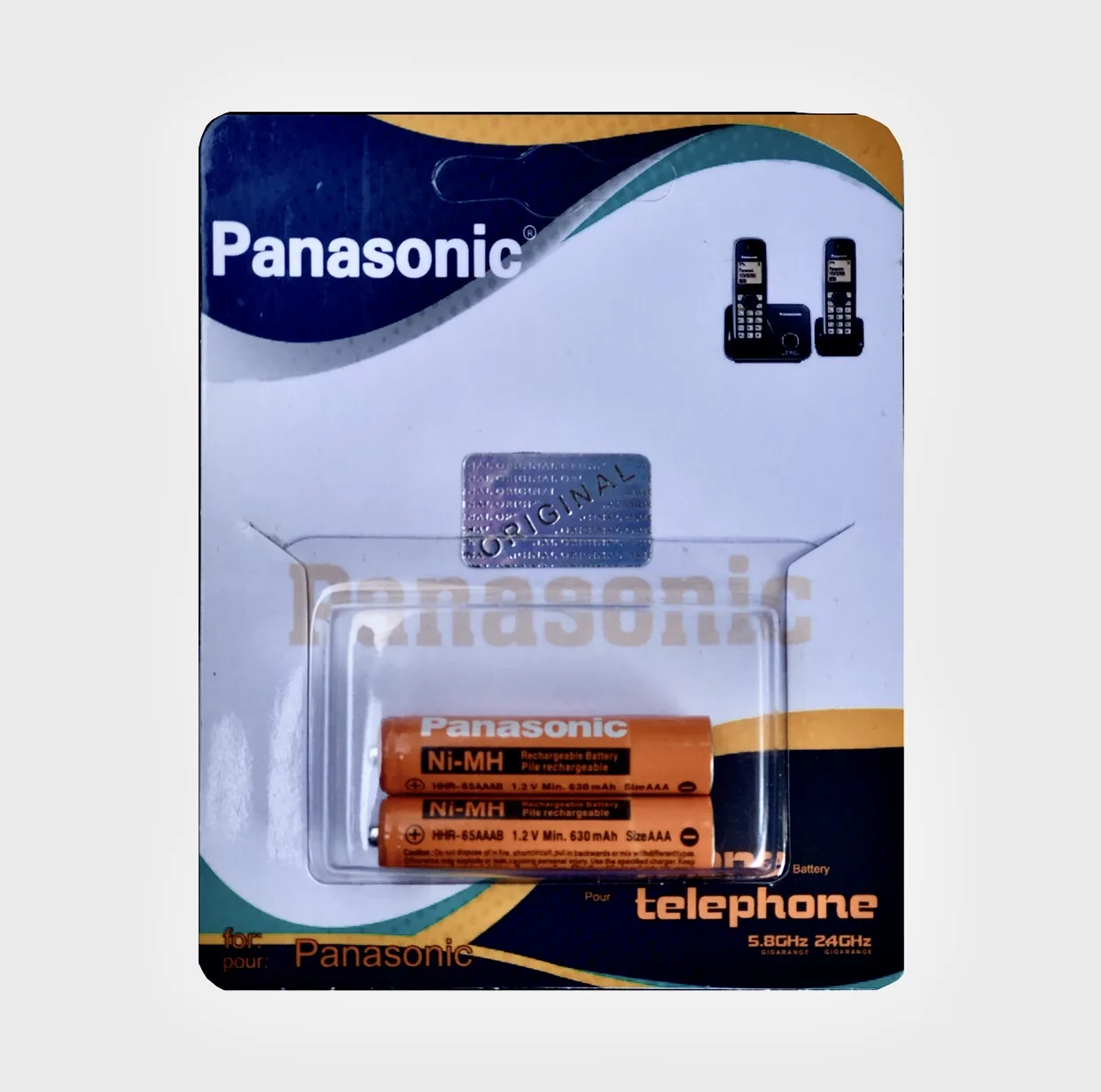 باتری نیم قلمی قابل شارژ تلفن پاناسونیک مدل HHR-4MRT/2BM بسته 2 عددی