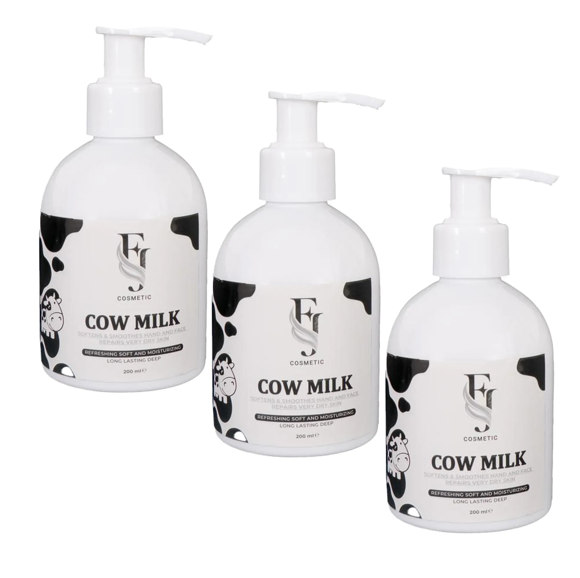 کرم آبرسان بدن  افجه مدل COW - M3 مناسب انواع پوست حجم 200 میلی لیتر مجموعه 3 عددی