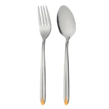 سرویس قاشق و چنگال 12 پارچه ناب استیل مدل پالرمو طلایی