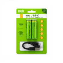 باتری قلمی قابل شارژ دی بی کی مدل AA USB-C  بسته 2 عددی