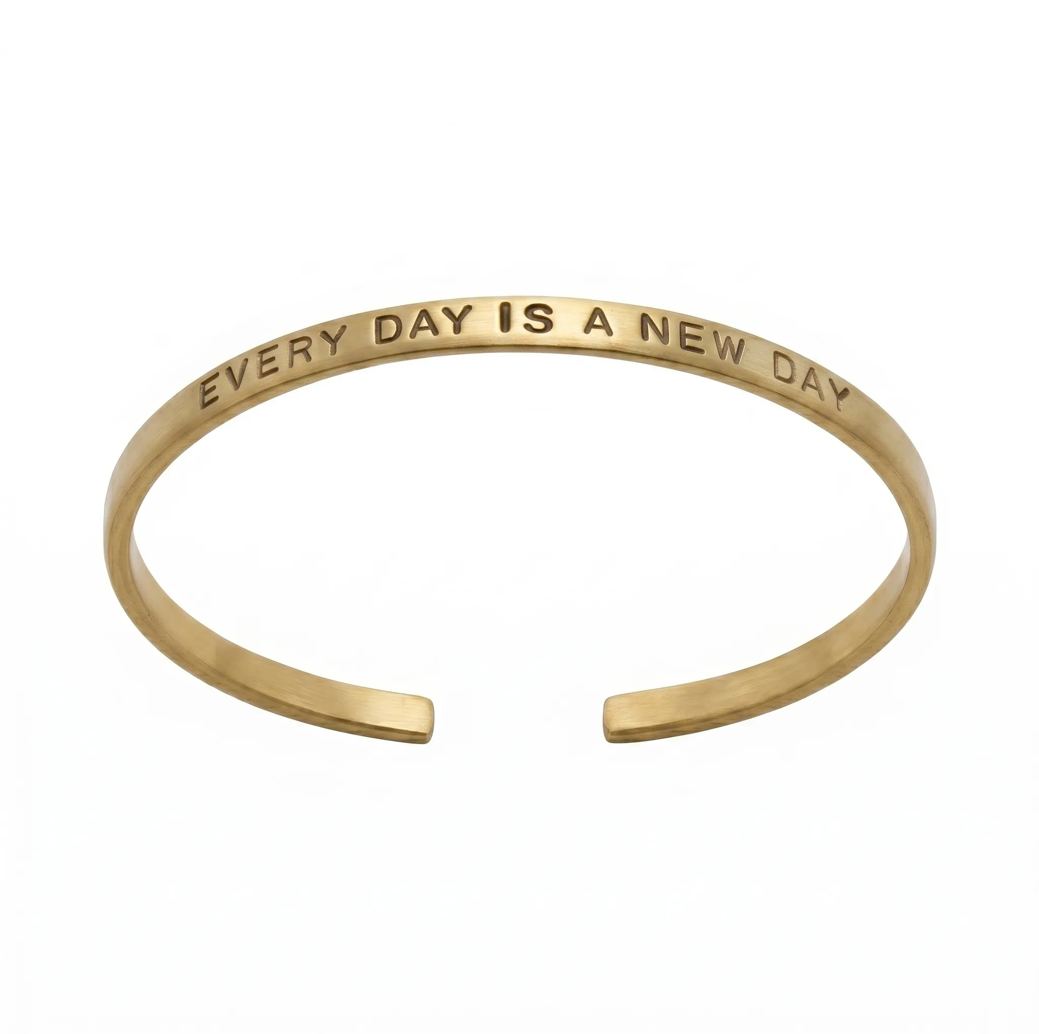 بنگل مدل برنجی طرح EVERY DAY IS A NEW DAY