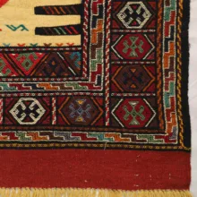 گلیم دستبافت دو متری مدل سفره کردی کد 4020448