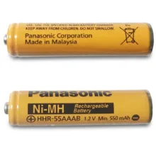 باتری نیم قلمی قابل شارژ تلفن بی سیم پاناسونیک مدل Ni-MH/HHR-55AAAB بسته دو عددی