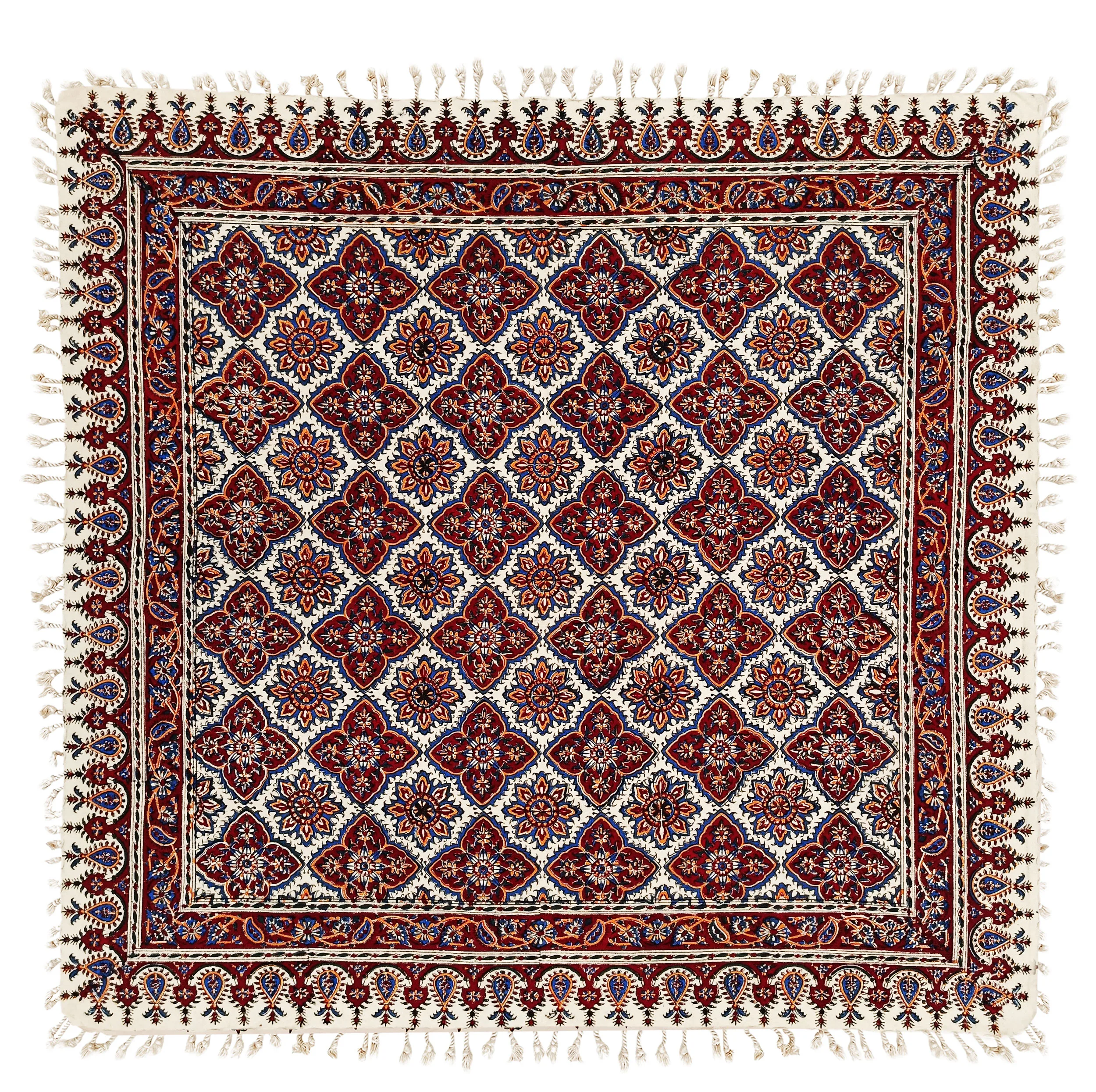 رومیزی قلمکار مدل خشتی