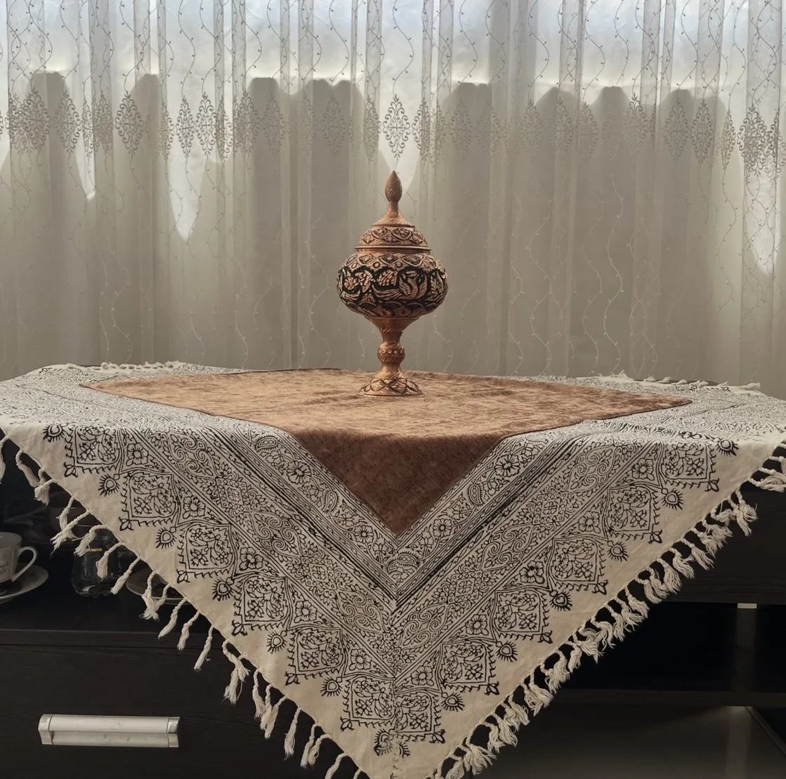 رومیزی مخمل مدل 100-100