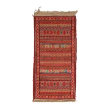 گلیم دستبافت نیم متری مدل ورنی زمینه قرمز کد 40404104