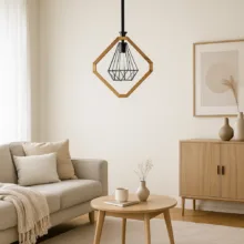 لوستر 1 شعله شاهان تک مدل wood11
