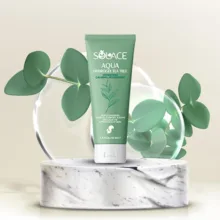 ژل آبرسان صورت، گردن سولس مدل ژل آبرسان Aqua Hydrogel Tea Tree مناسب برای چرب، آکنهدار، مختلط حجم 50 میلیلیتر