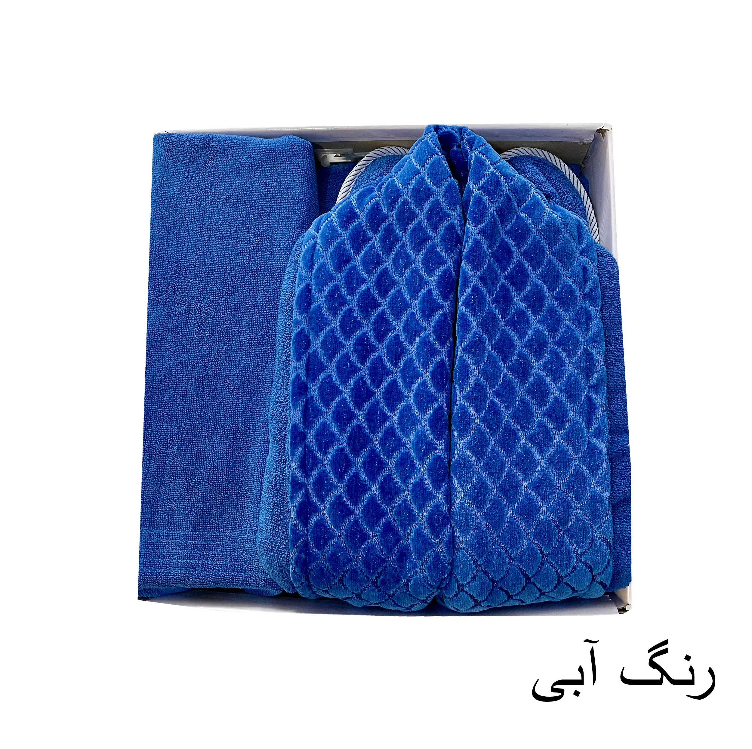 سرویس  حوله پالتویی ۳ تکه هنرمند مدل پولکی سایز ۱۲۵