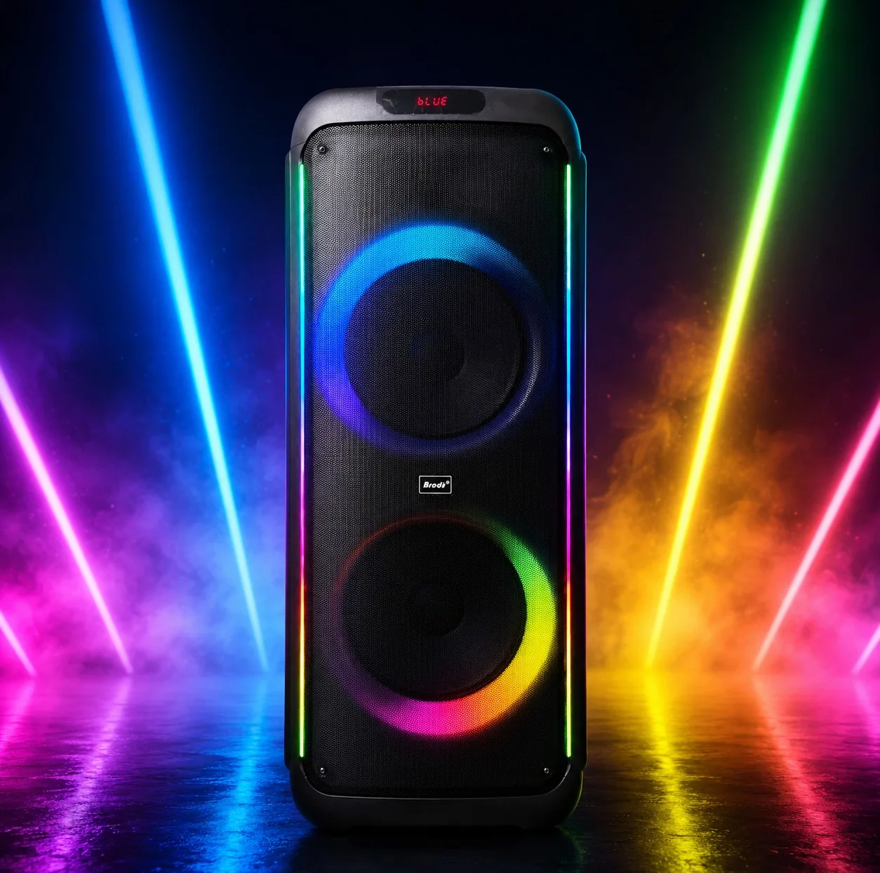اسپیکر بلوتوثی قابل حمل برودو مدل Karaoke Box dual 12inch