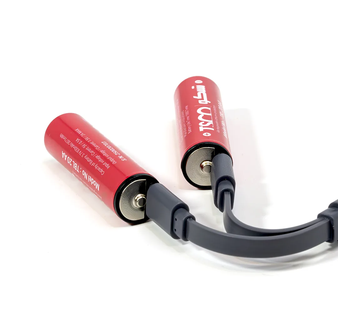 باتری قلمی شارژی تسکو مدل TBL 20 با درگاه USB-C به همراه کابل شارژ بسته دو عددی 