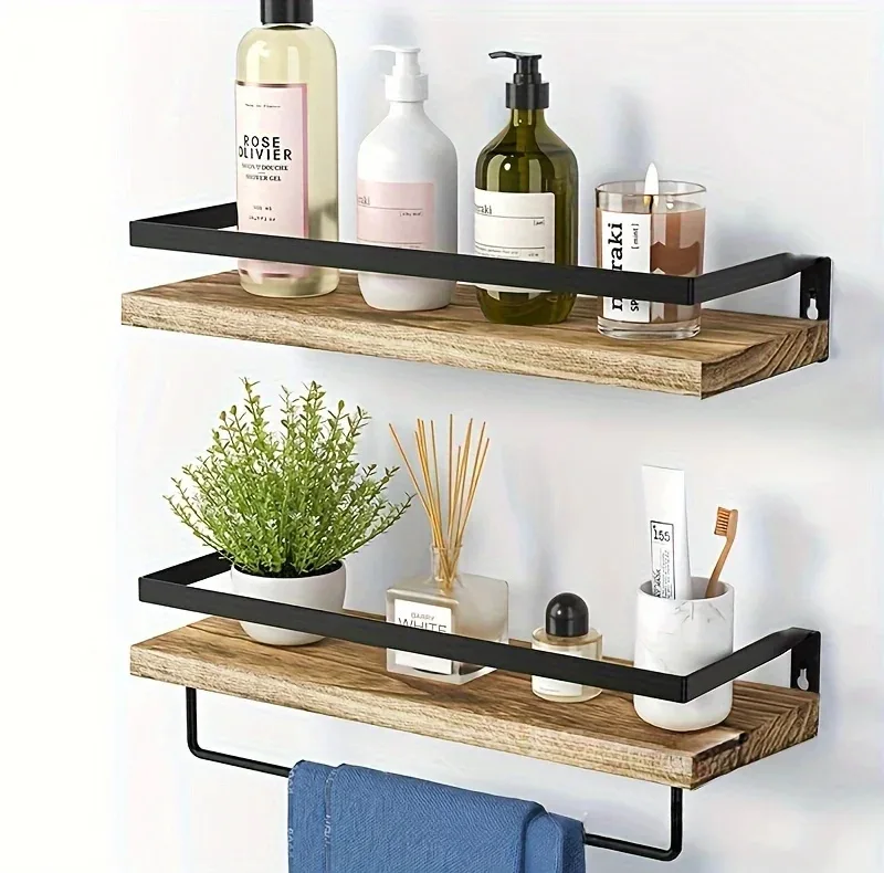 شلف دیواری مدل Wooden بسته 2 عددی
