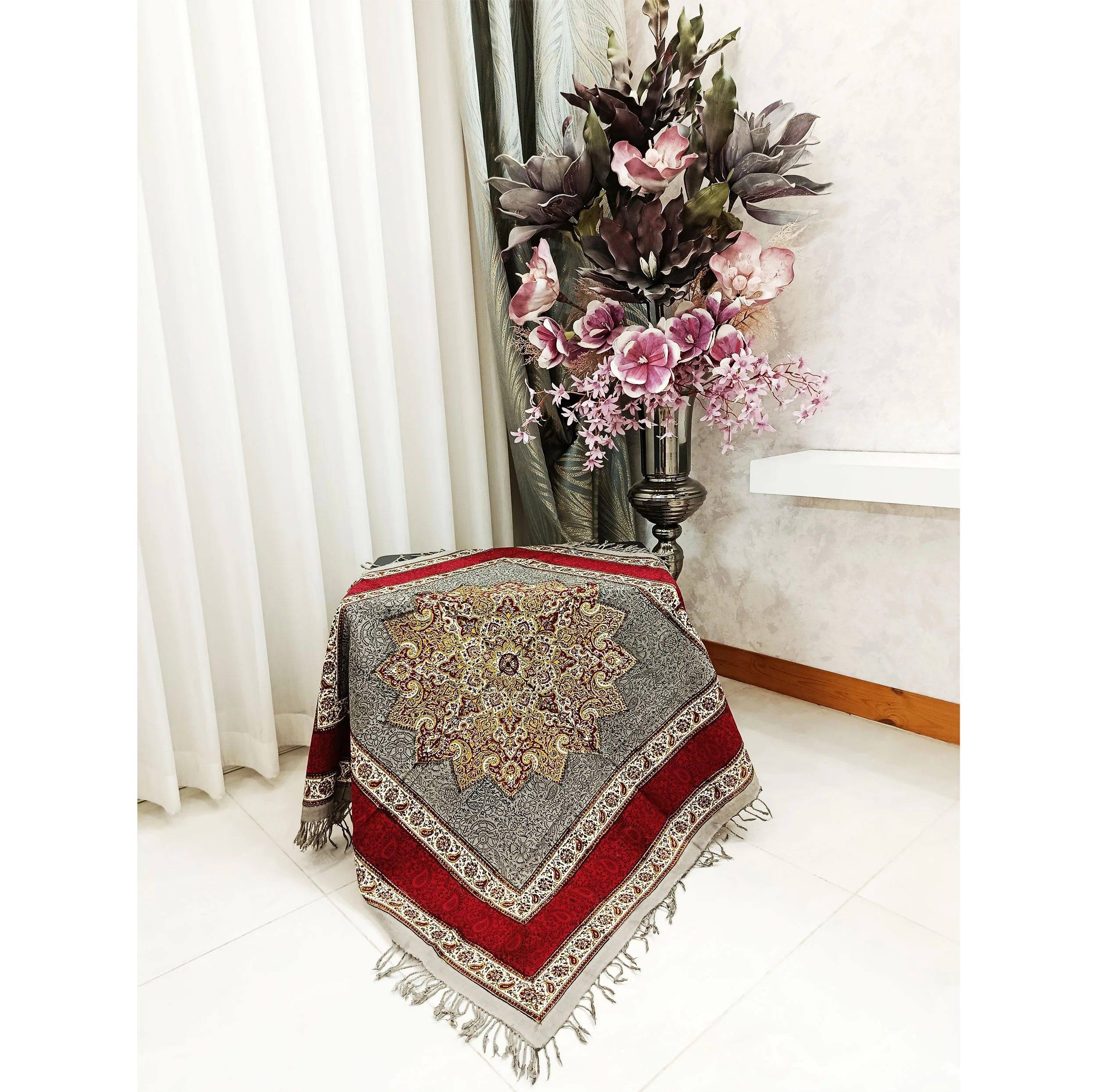 رومیزی قلمکار مدل ترنج T100