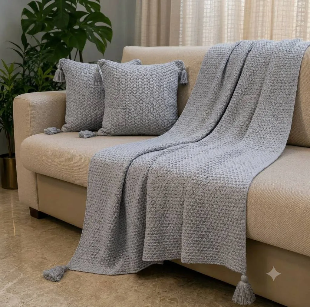 شال مبل و تخت مدل حصیری سایز 210x140 سانتیمتر