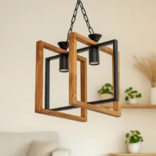 لوستر 2 شعله شاهان تک مدل WOOD 8