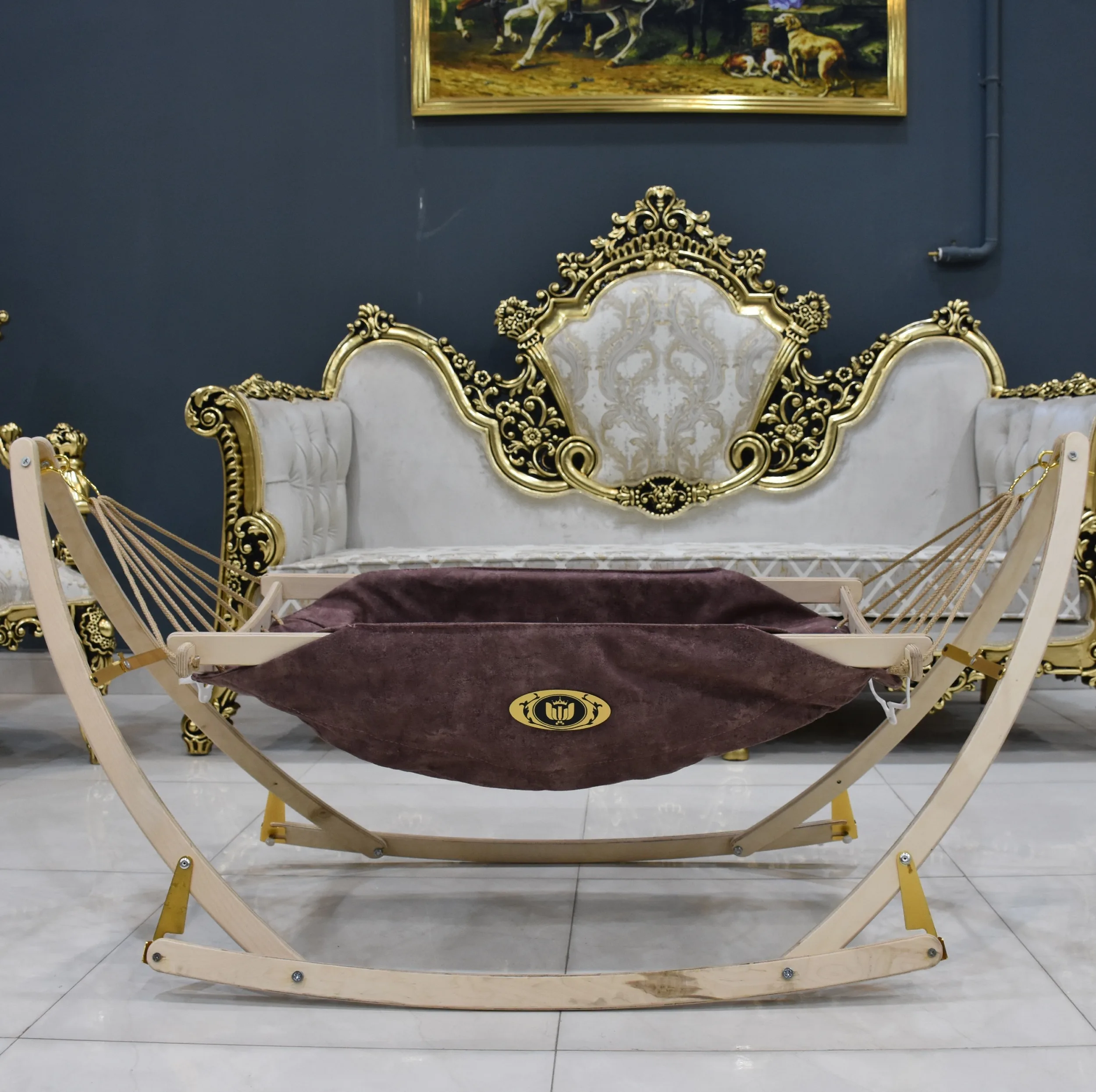 گهواره نوزاد مدل ننو چوبی