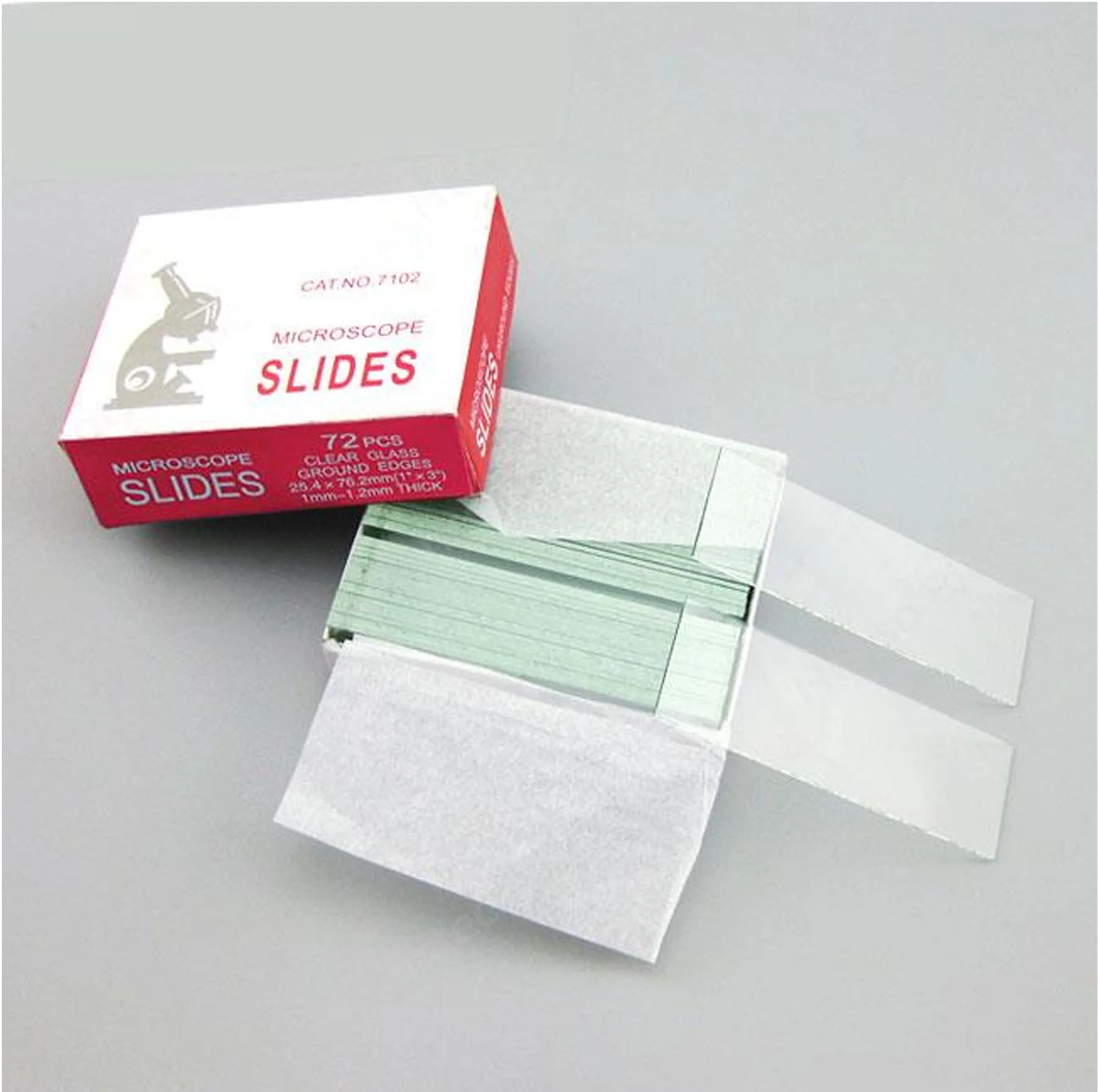 اسلاید میکروسکوپ مدل شیشه ای کد 72PCS بسته 72 عددی