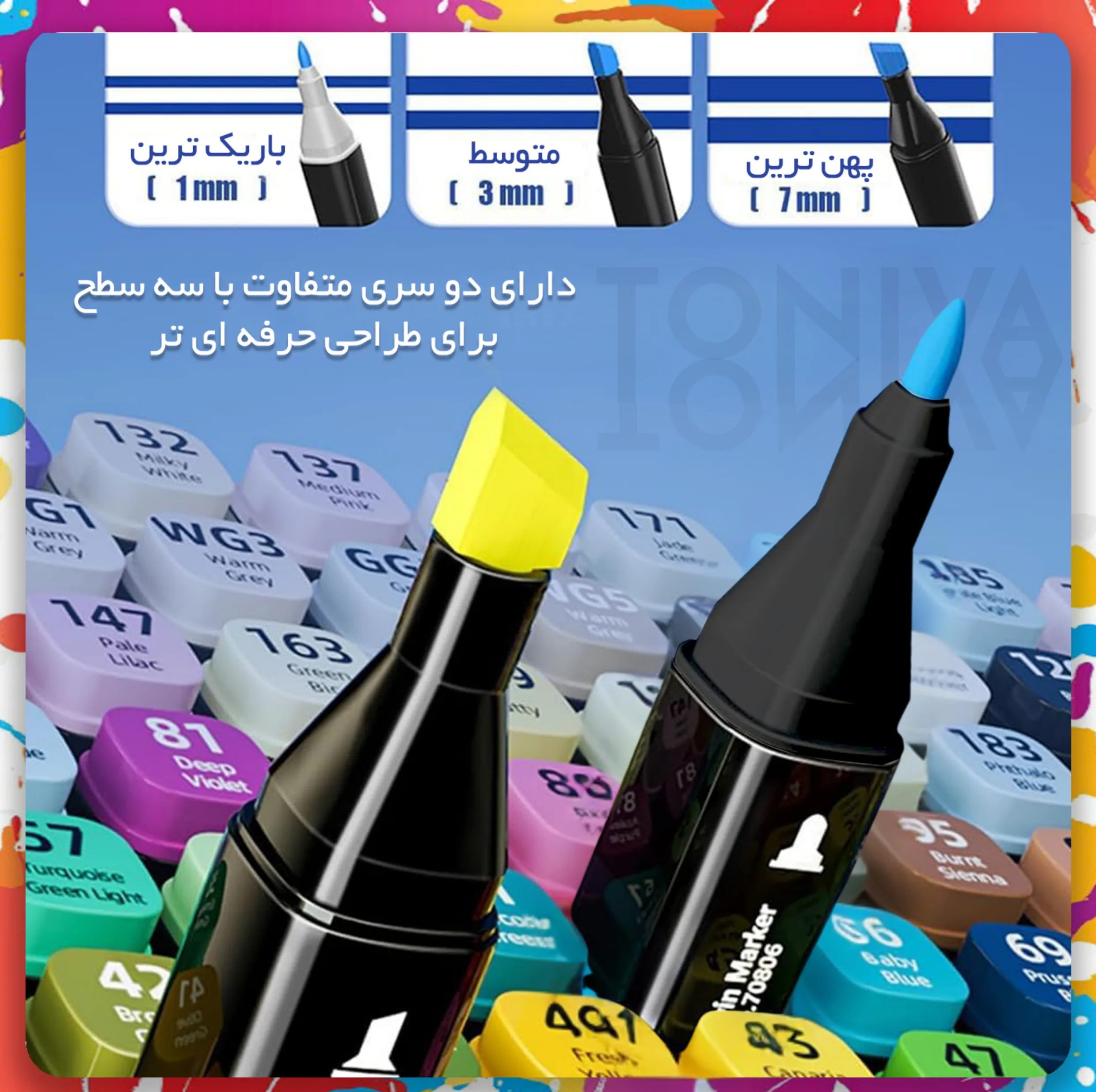 ماژیک راندو تونیوا مدل Touch 60 به همراه محلول احیای ماژیک مجموعه ۶۰ عددی