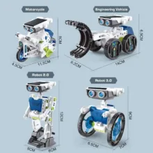 کیت ربات ساختنی ناب سل مدل سولار خورشیدی 12 کاره SOLAR ROBOT KIT 12IN1 با قابلیت حرکت و چرخش