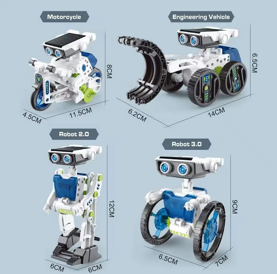 کیت ربات ساختنی ناب سل مدل سولار خورشیدی 12 کاره SOLAR ROBOT KIT 12IN1 با قابلیت حرکت و چرخش