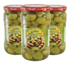 زیتون شور سبز ویژه هسته دار صالحی – 650 گرم مجموعه 3 عددی