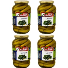 خیارشور درشت نمکی سرکه‌ای انتخاب – 1500 گرم بسته 4 عددی