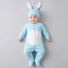 ست سرهمی و کلاه نوزادی مدل خرگوشی کد JJ2