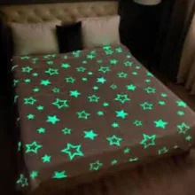 پتو مسافرتی 1 نفره مدل ژله ای شب نما طرح ستاره 11 سایز 200x150 سانتی‌متر