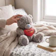 عروسک طرح خرس قلبی ارتفاع 25 سانتی متر