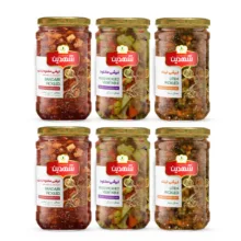 ترشی لیته، مخلوط و بندری شهدین - 660 گرم بسته 6 عددی