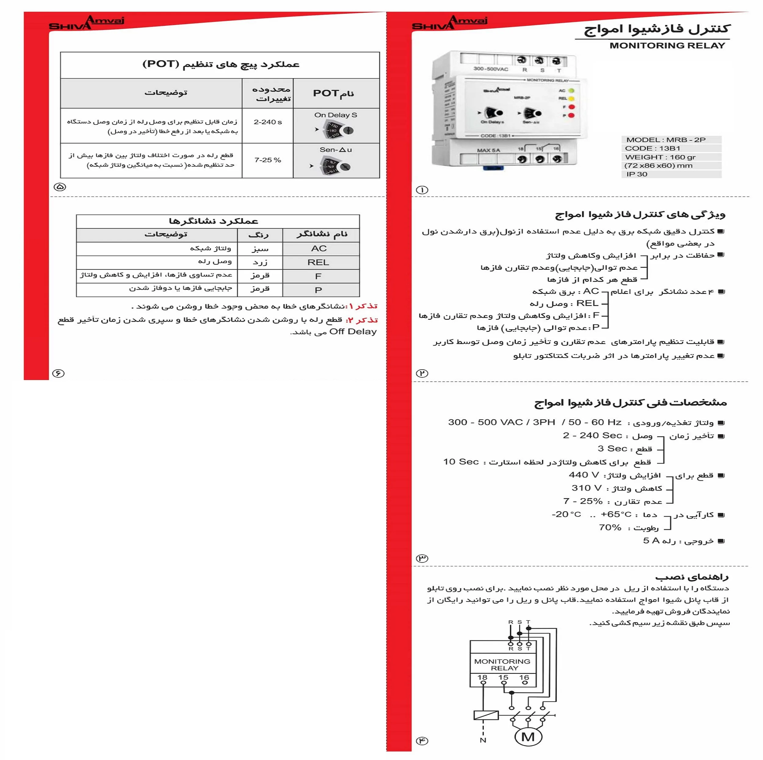 کنترل فاز شیوا امواج مدل MRB-2P کد 13B1 بسته سه عددی