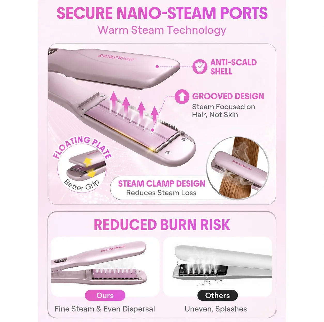 دستگاه اتو مو شیگلم مدل Sleek Chic Twist Kiss Flat Iron   با تکنولوژی ضد وز، برقی