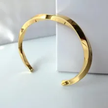 دستبند النگویی زنانه مدل بنگل پیچیbn