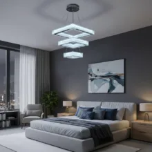 لوستر مدل مربع سه حلقه مدرن
