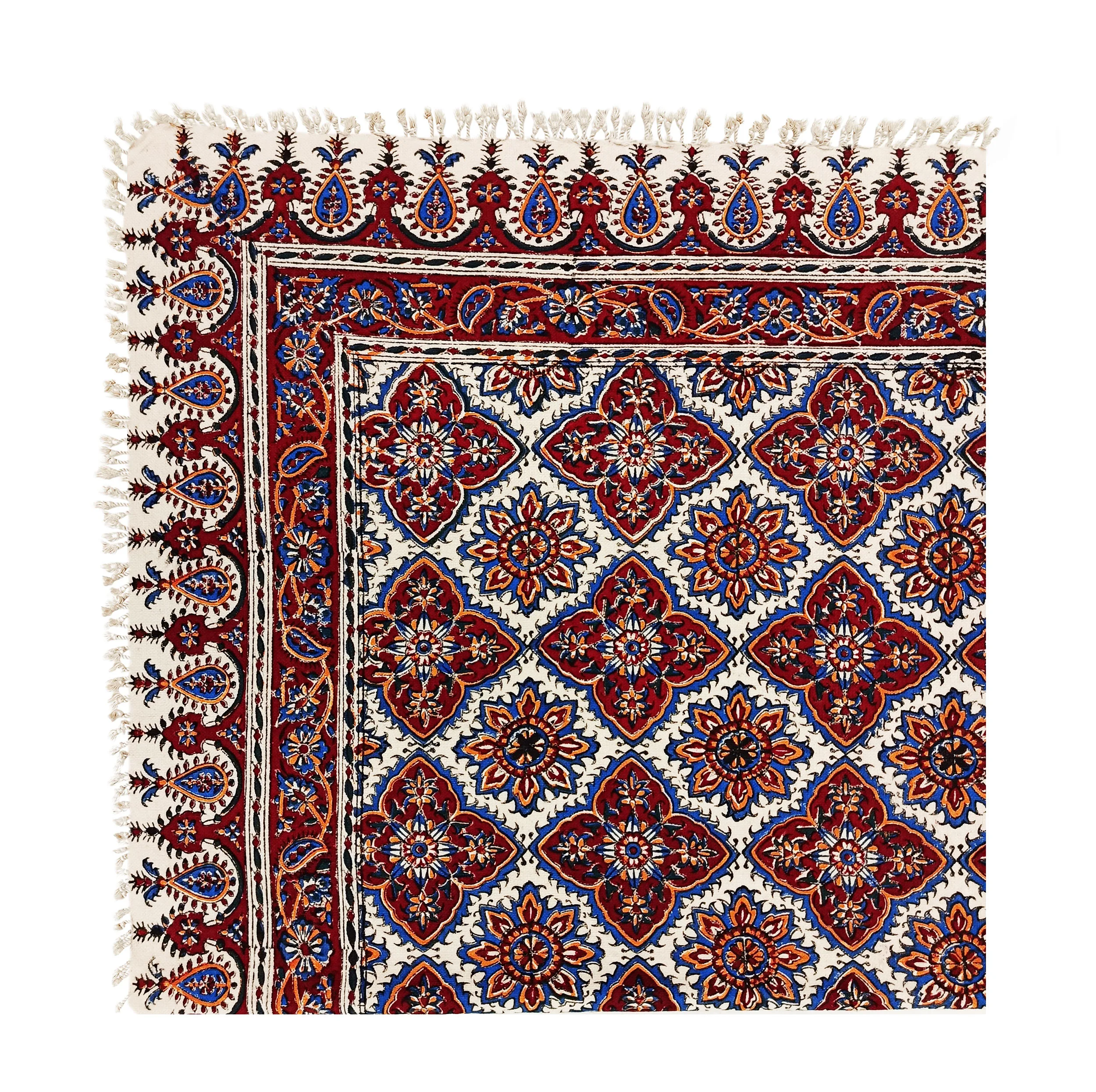 رومیزی قلمکار مدل خشتی