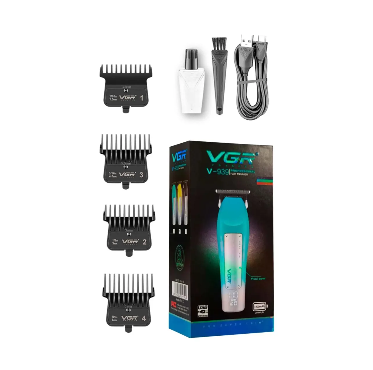 ماشین اصلاح موی سر و صورت شارژی وی جی ار مدل V-939