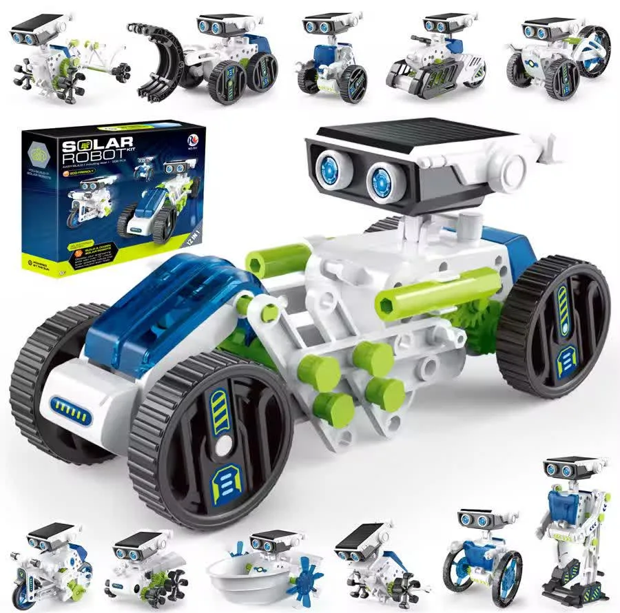 کیت ربات ساختنی ناب سل مدل سولار خورشیدی 12 کاره SOLAR ROBOT KIT 12IN1 با قابلیت حرکت و چرخش