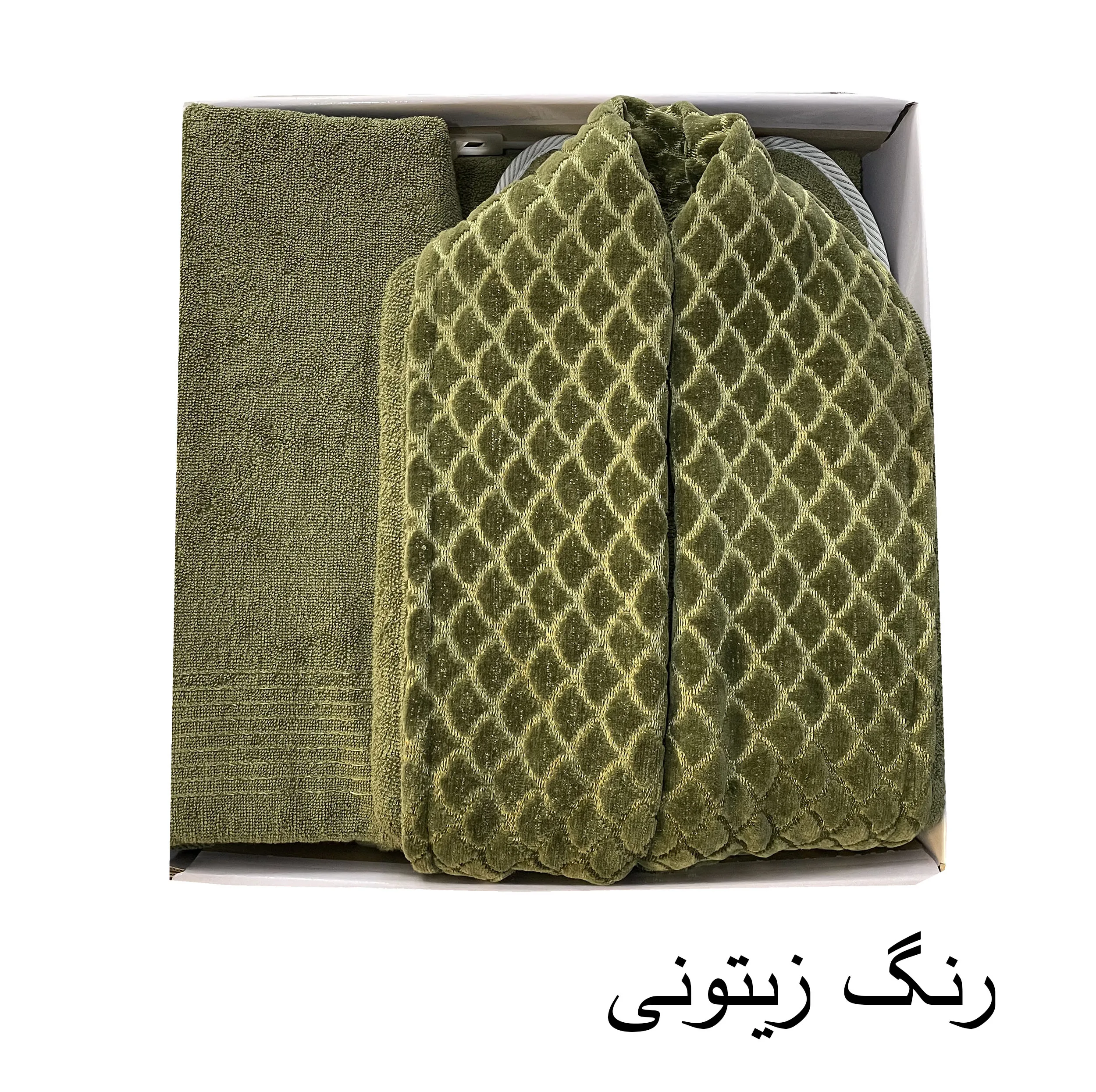 سرویس  حوله پالتویی ۳ تکه هنرمند مدل پولکی سایز ۱۲۵