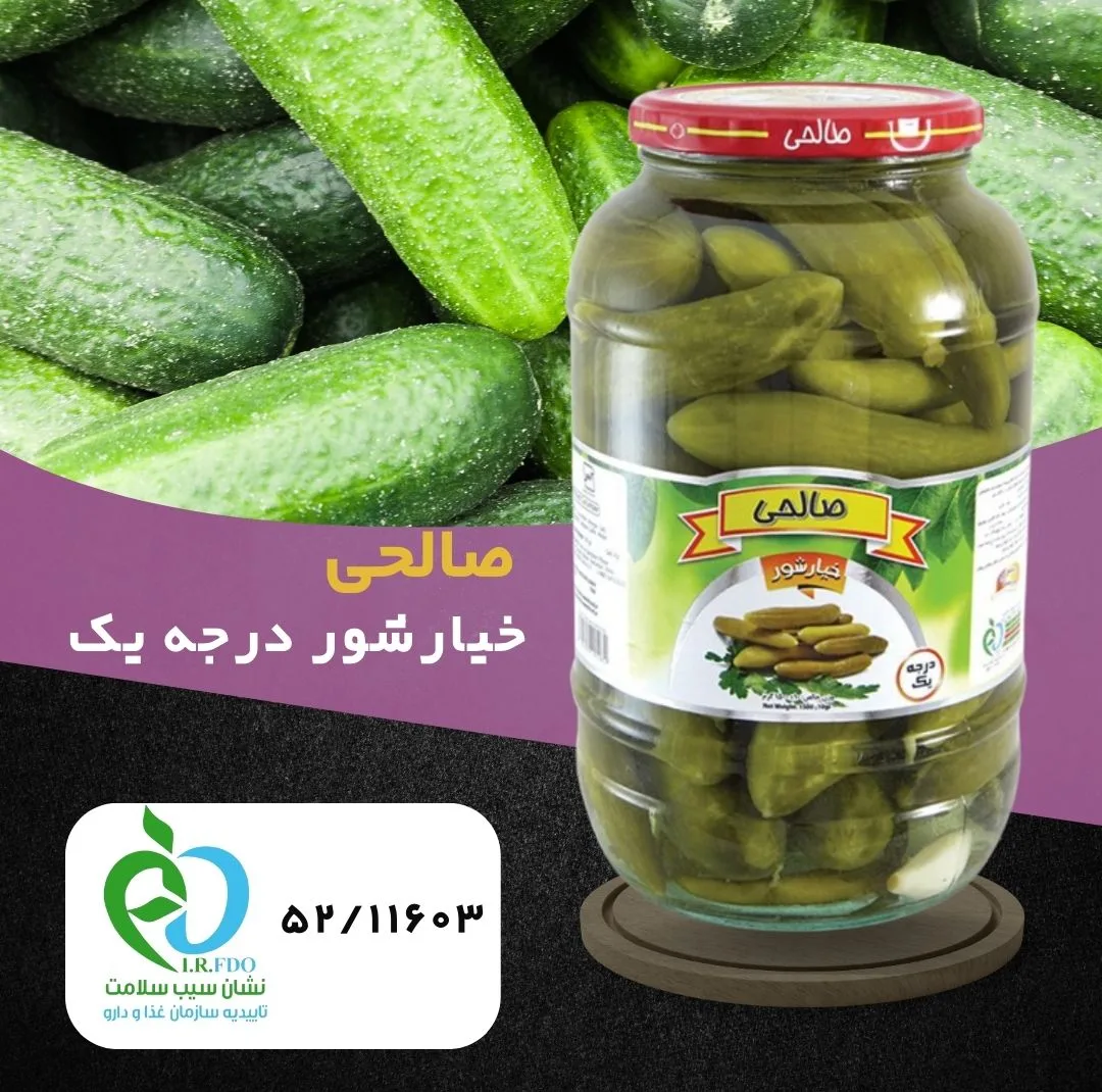 خیارشور سرکه ای صالحی - 1300 گرم مجموعه 3 عددی
