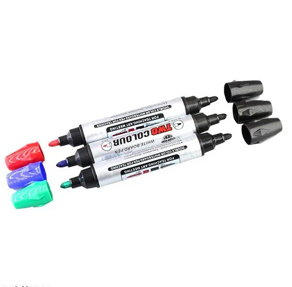 ماژیک وایت برد مدل double color3 کد 007 بسته 3 عددی