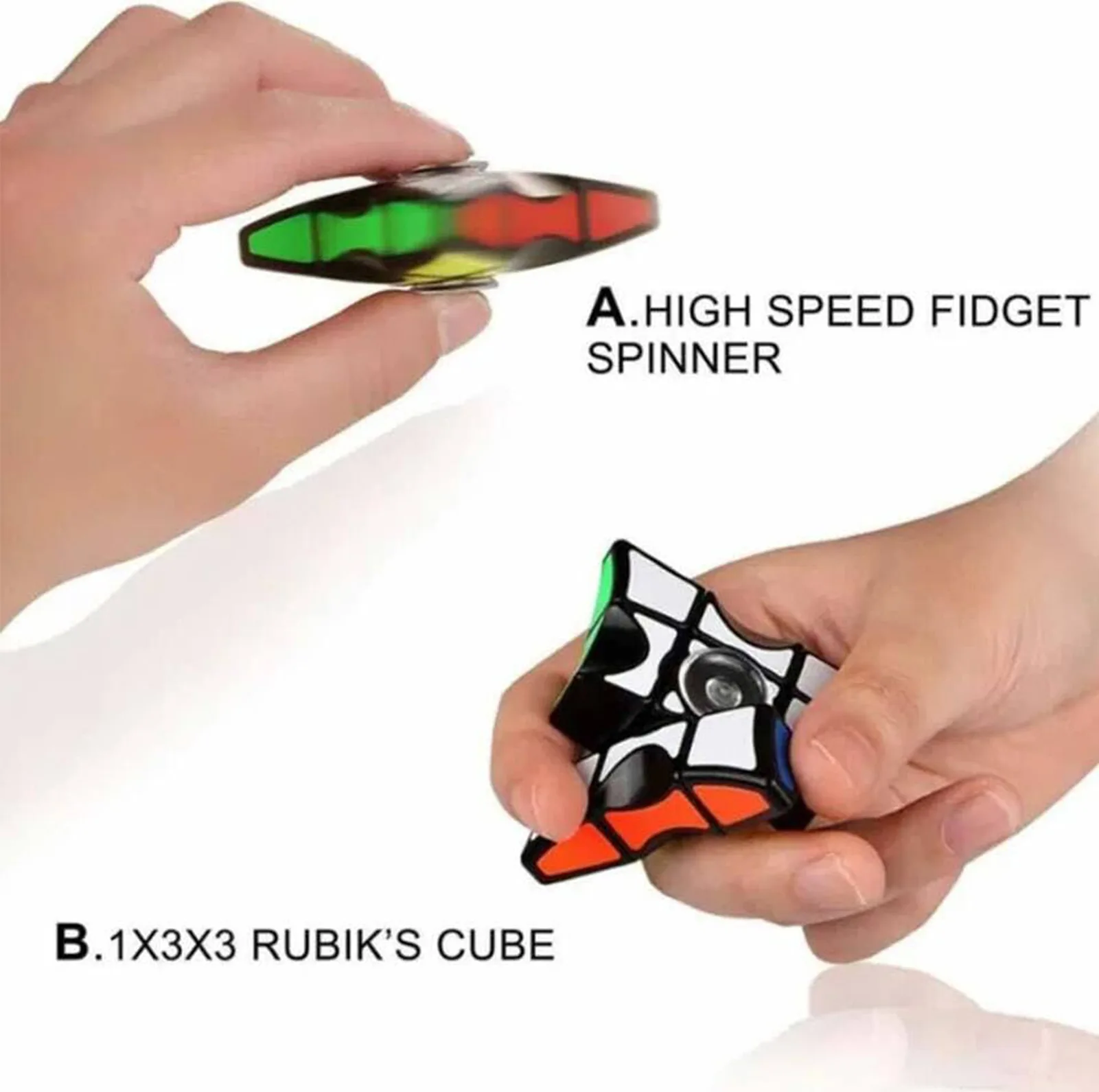مکعب روبیک چی ای مدل اسپینری کای وای 3×3×1 QY Fidget Spinner rings