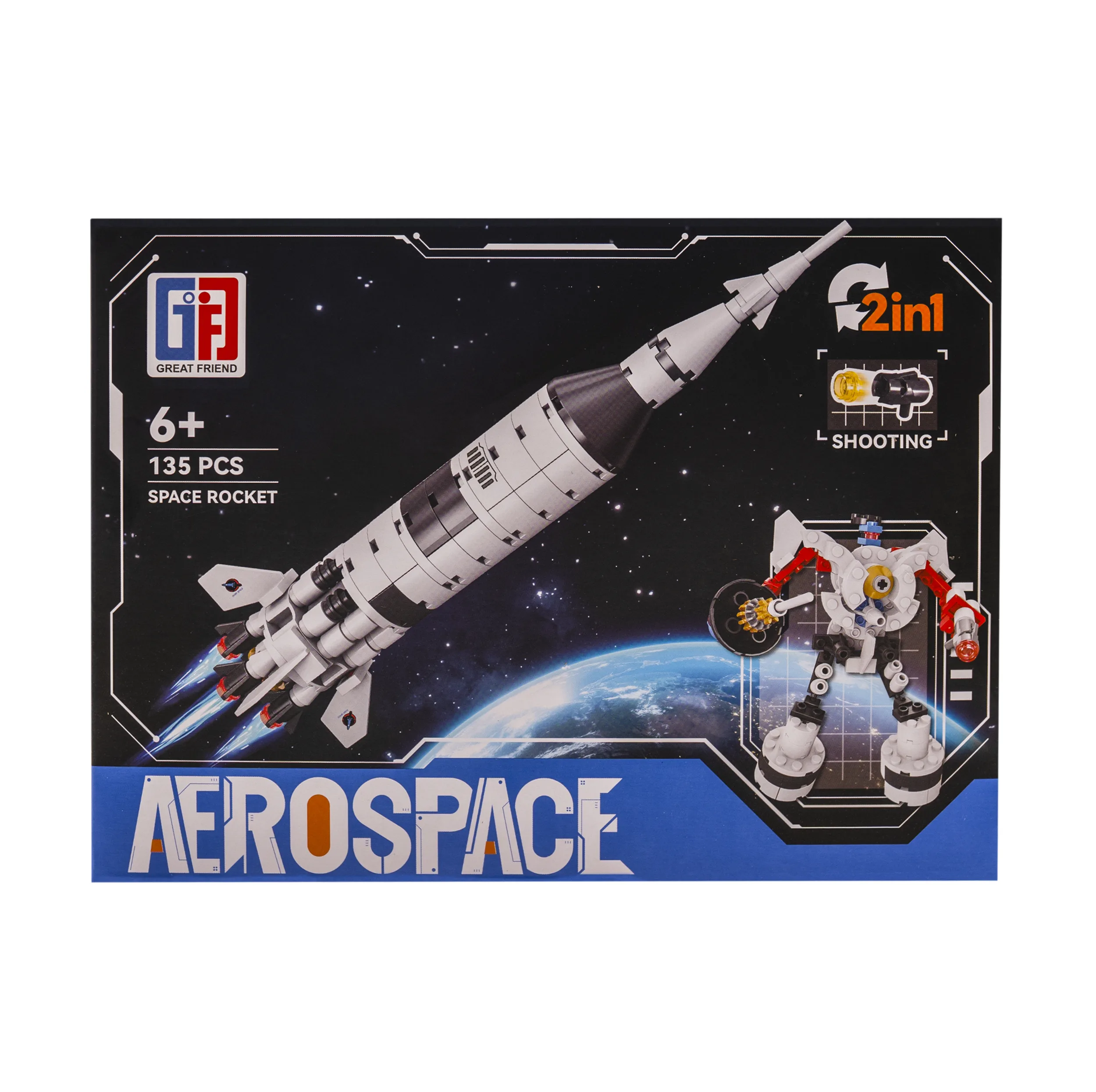 ساختنی 135 تکه گریت فریند مدل space rocket-2in1 کد 123-1