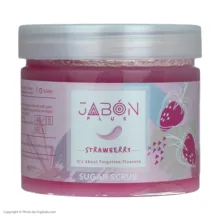 اسکراب شکری لایه بردار پوست ژبن پلاس مدل Strwberry وزن 450 گرم